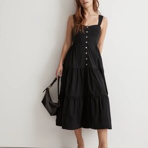 Madewell Button-Front Tiered Midi Dress